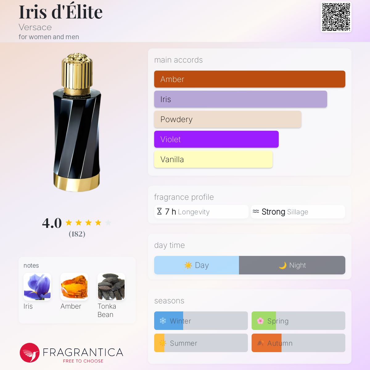 Iris d'Élite Versace perfume a fragrance for women and