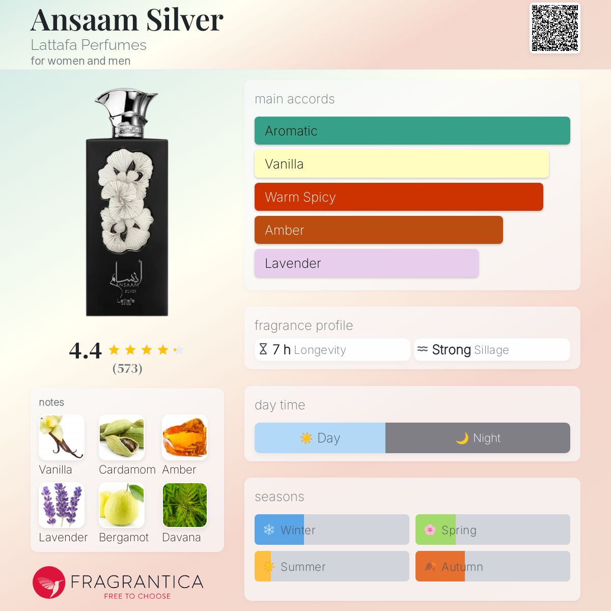 Lattafa Ansaam Silver 100ml 香水 Ansaam Silver Lattafa Perfumes perfume - a new fragrance for