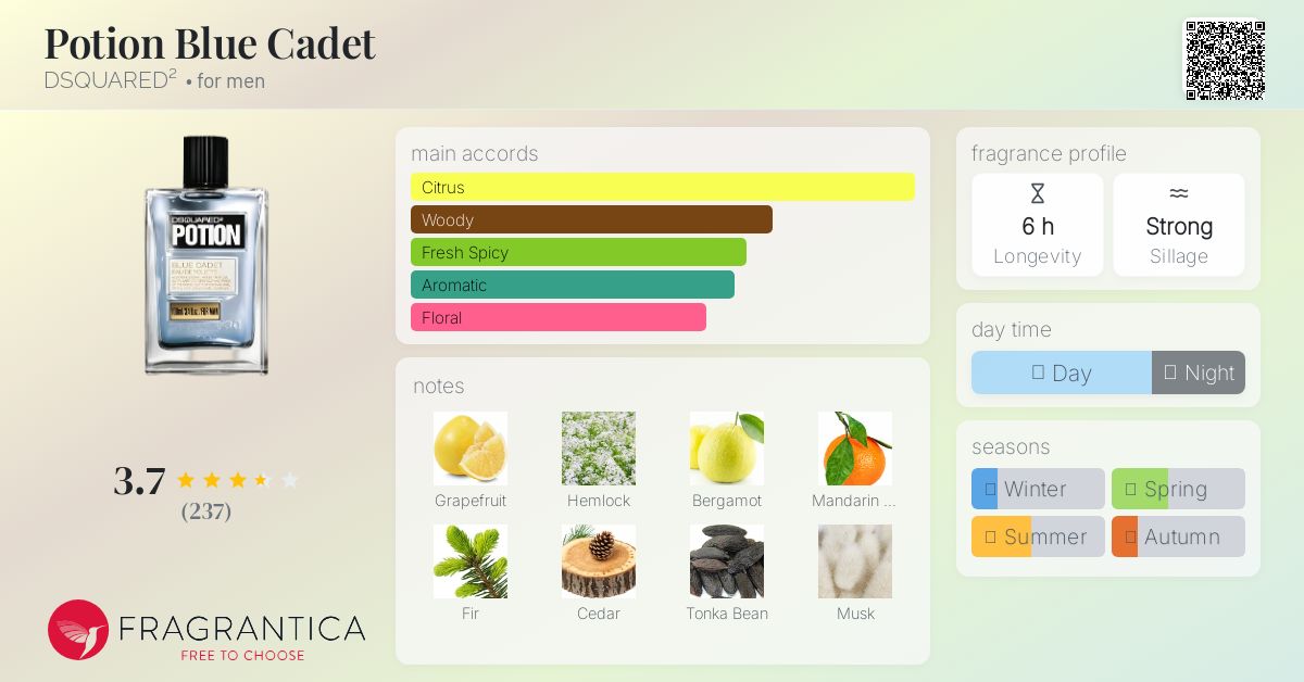 Potion Blue Cadet DSQUARED² cologne - a fragrance for men 2013