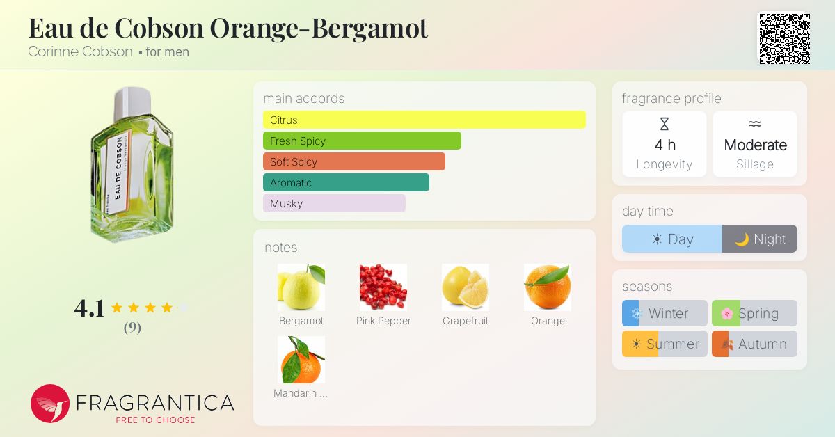 Eau de Cobson Orange-Bergamot Corinne Cobson cologne - a fragrance
