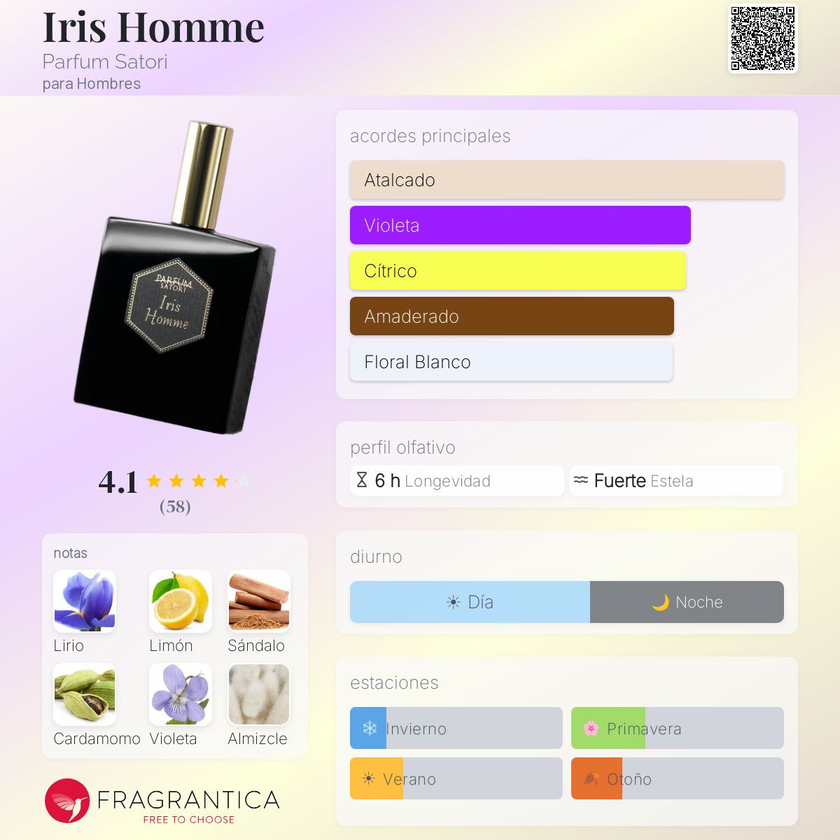 Iris Homme Parfum Satori Colonia - una fragancia para Hombres 2010
