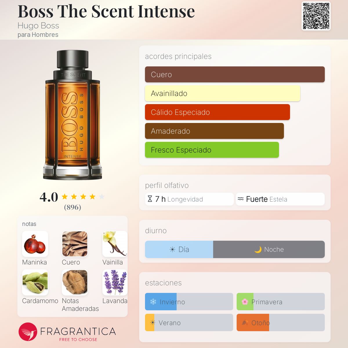 acordes principales notas hugo boss the scent