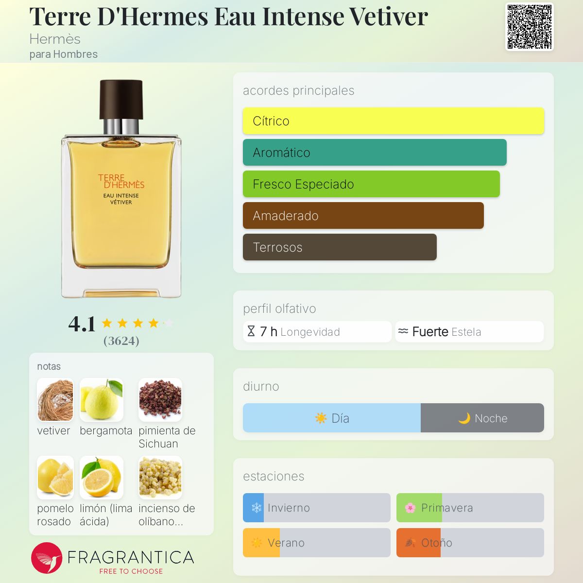 Terre D'Hermes Eau Intense Vetiver Hermès para Hombres