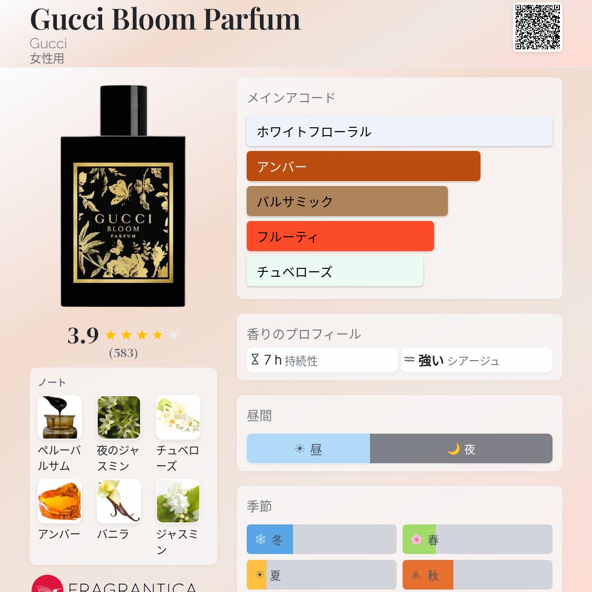 Gucci Bloom Parfum Gucci 香水 - 2025年の女性用 新着フレグランス