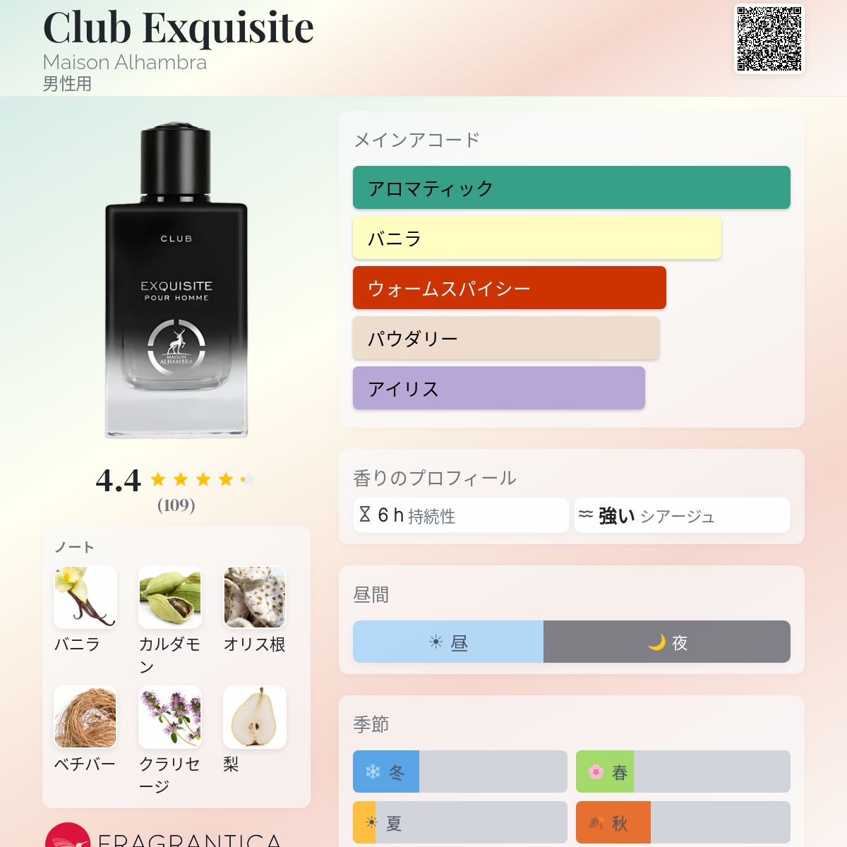 Club Exquisite Maison Alhambra コロン - 年の男性用 フレグランス