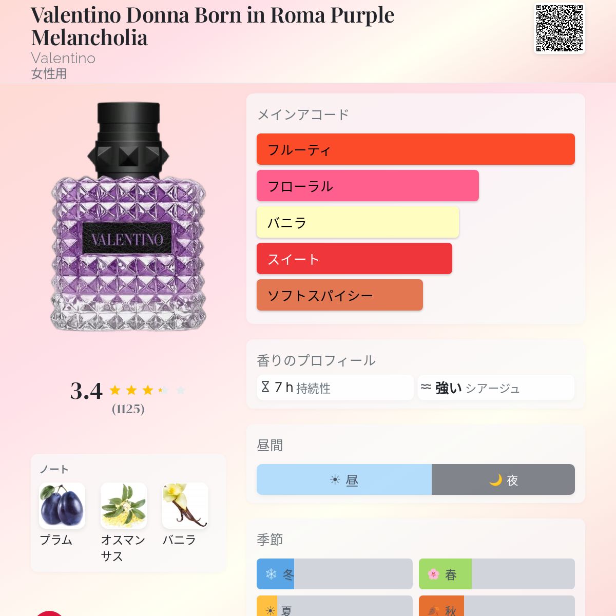 Valentino Donna Born in Roma Purple Melancholia Valentino 香水