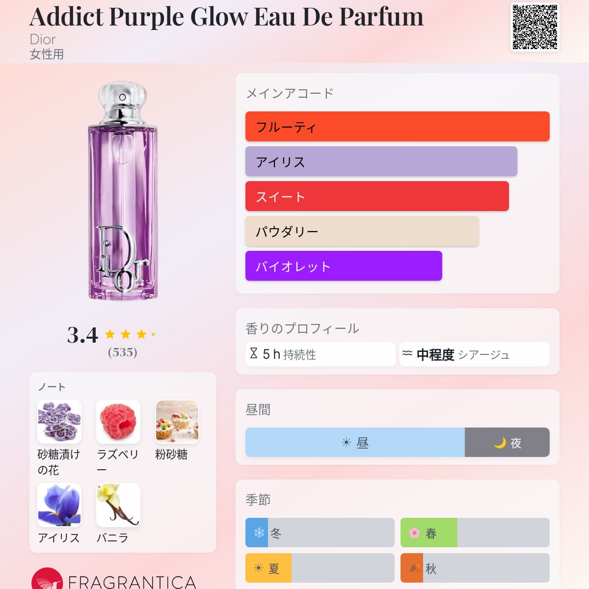 Addict Purple Glow Eau De Parfum Dior 香水 - 2025年の女性用 新着