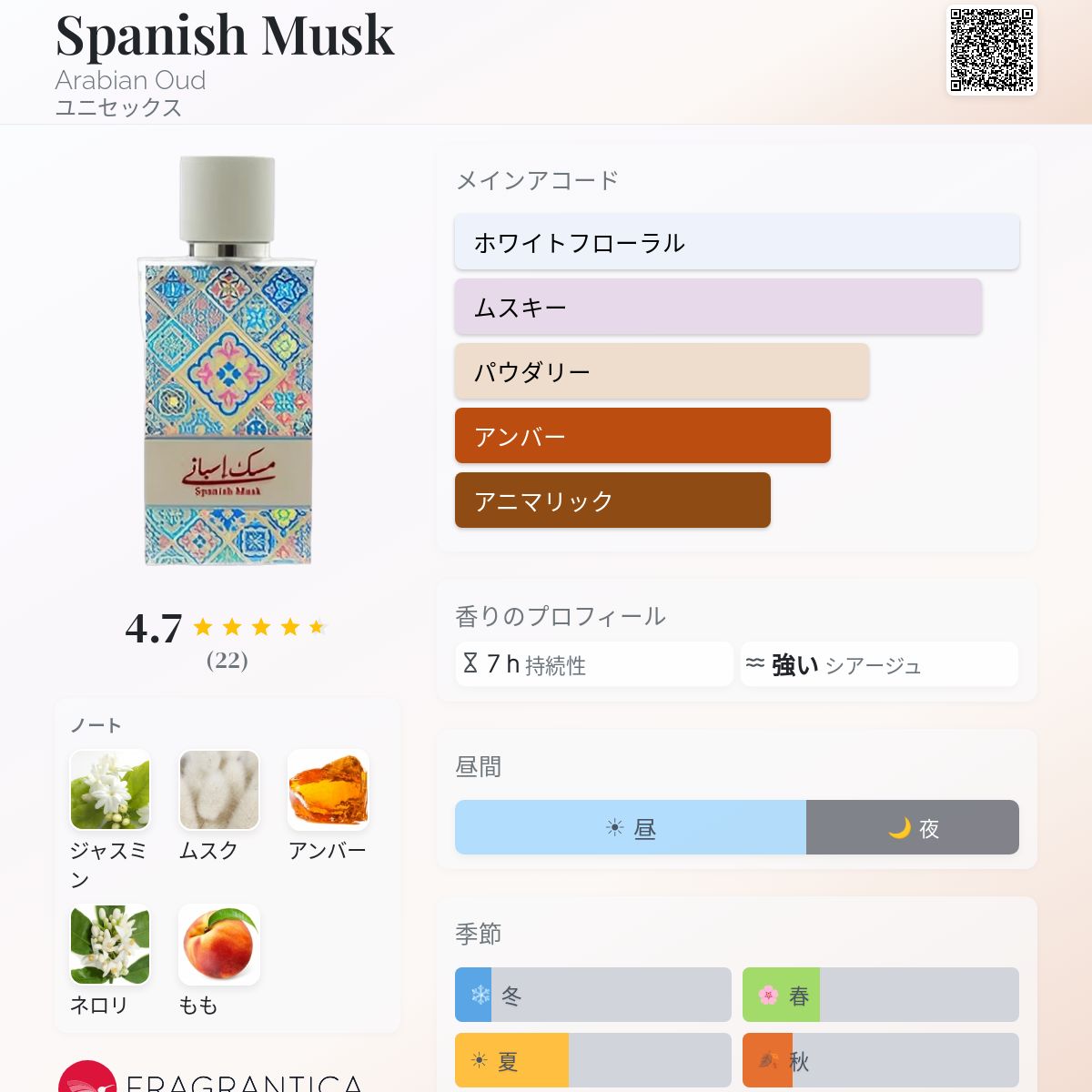 Spanish Musk Arabian Oud 香水 - 年のユニセックス フレグランス