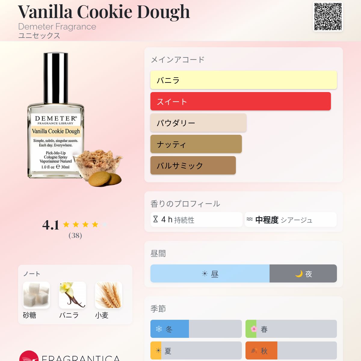 Vanilla Cookie Dough Demeter Fragrance 香水 - 年のユニセックス