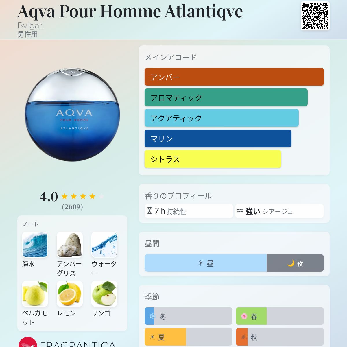 Aqva Pour Homme Atlantiqve Bvlgari コロン - 2017年の男性用