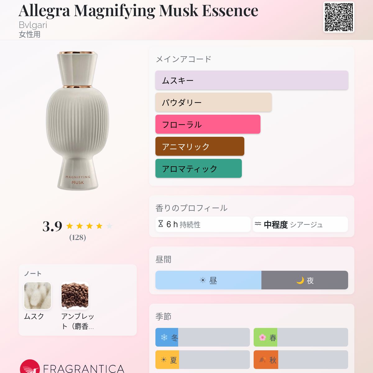 Allegra Magnifying Musk Essence Bvlgari 香水 - 2021年の女性用