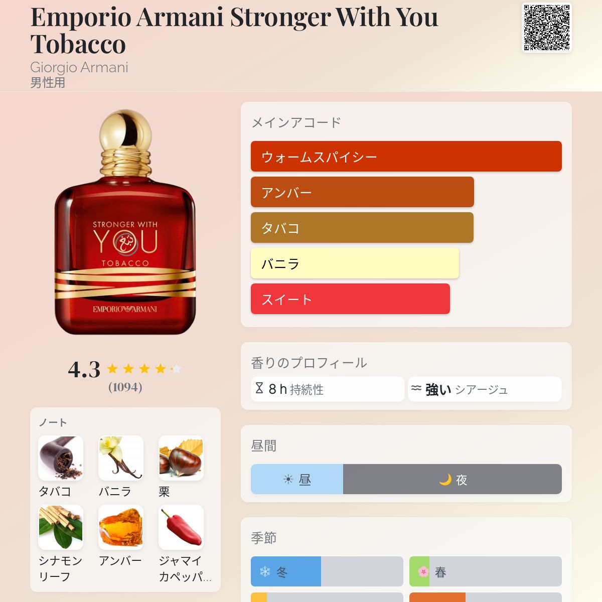 Emporio Armani Stronger With You Tobacco Giorgio Armani コロン