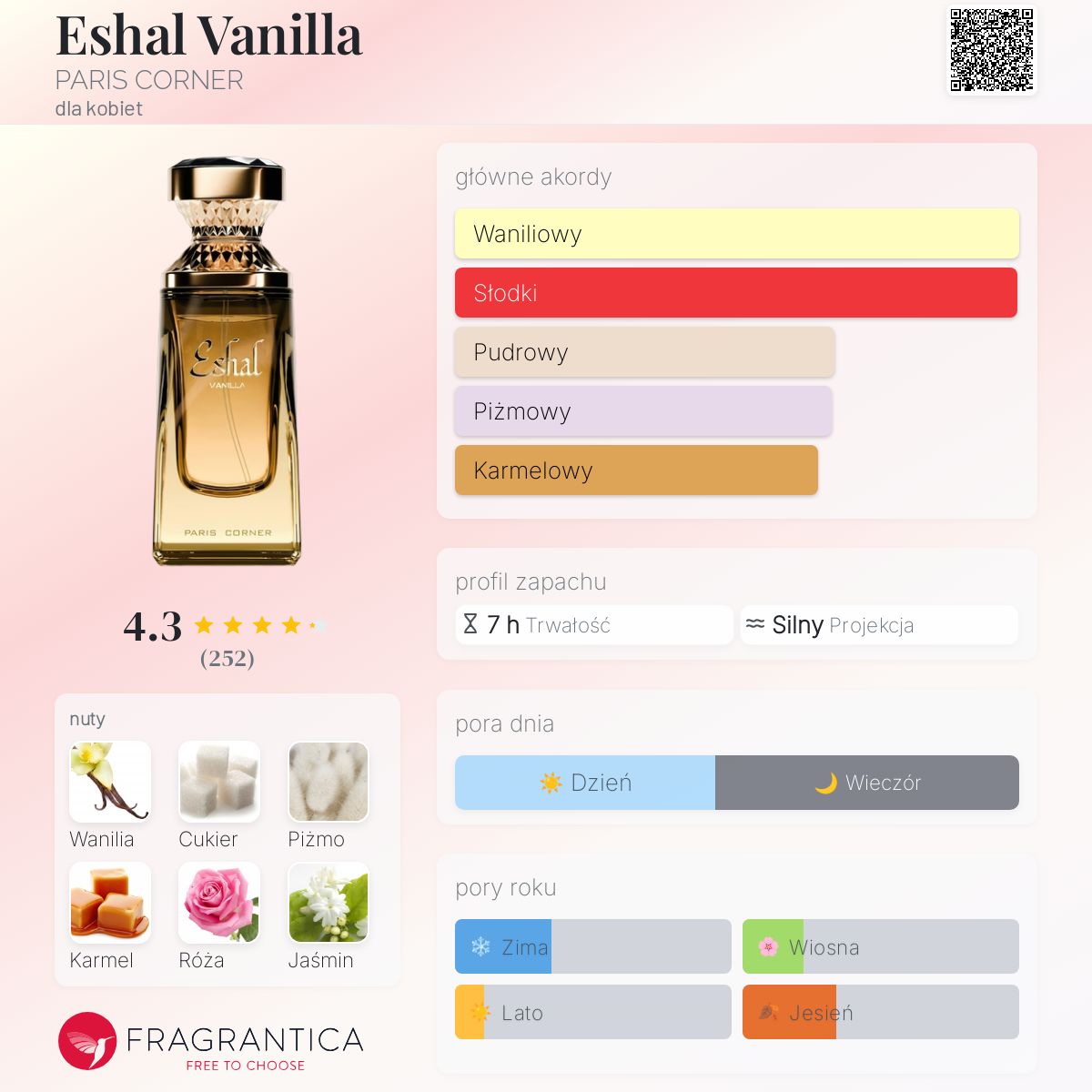 パリスコーナー エシャル バニラ EDP100ml ESHAL VANILLA Paris Corner Eshal Vanilla Edp 100ML