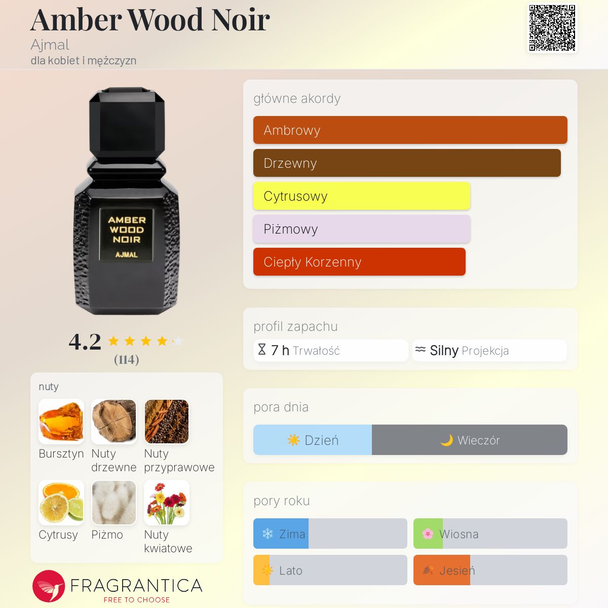 アジマル Amber Wood Noir 香水100ml Amber Wood Noir Ajmal perfumy - to perfumy dla kobiet i