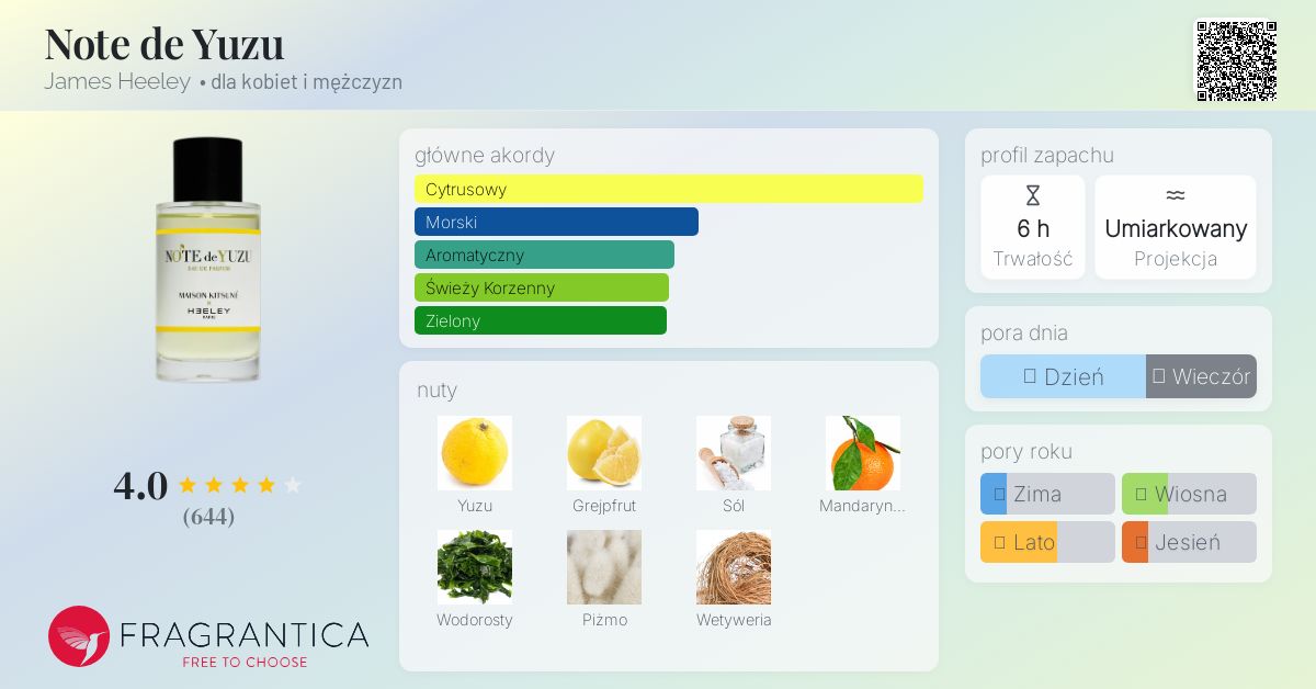 【HEELEY】ヒーリー　NOTE DE YUZU ノートデユズ Note de Yuzu