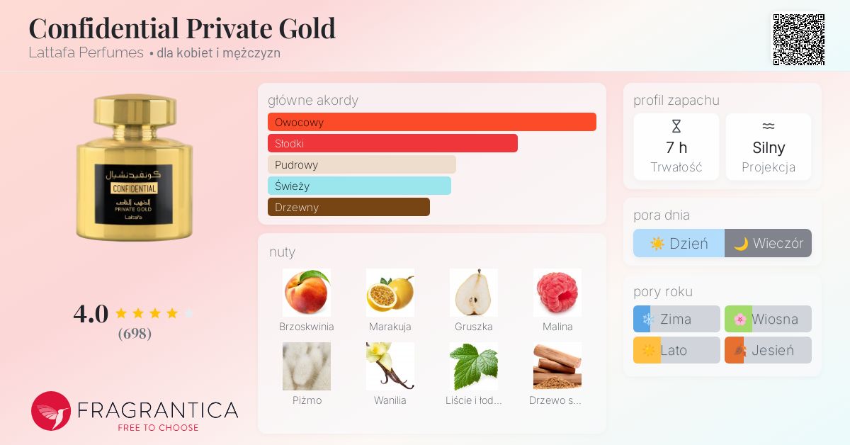 Lattafa Confidential Private Gold woda perfumowana 100 ml