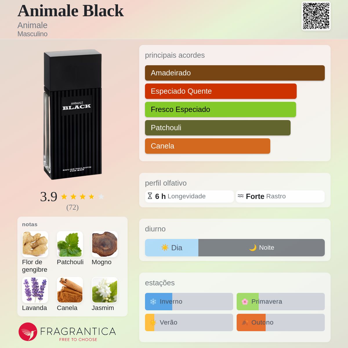 Animale Black Animale Colônia - a fragrância Masculino