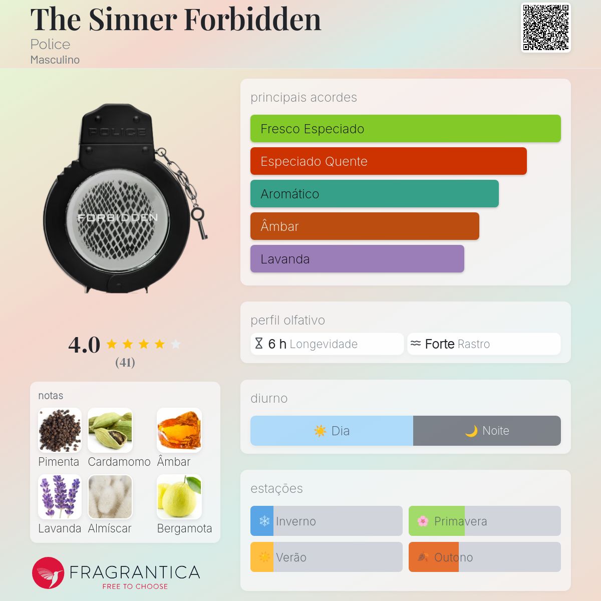 The Sinner Forbidden Police Colônia - a fragrância Masculino 2016