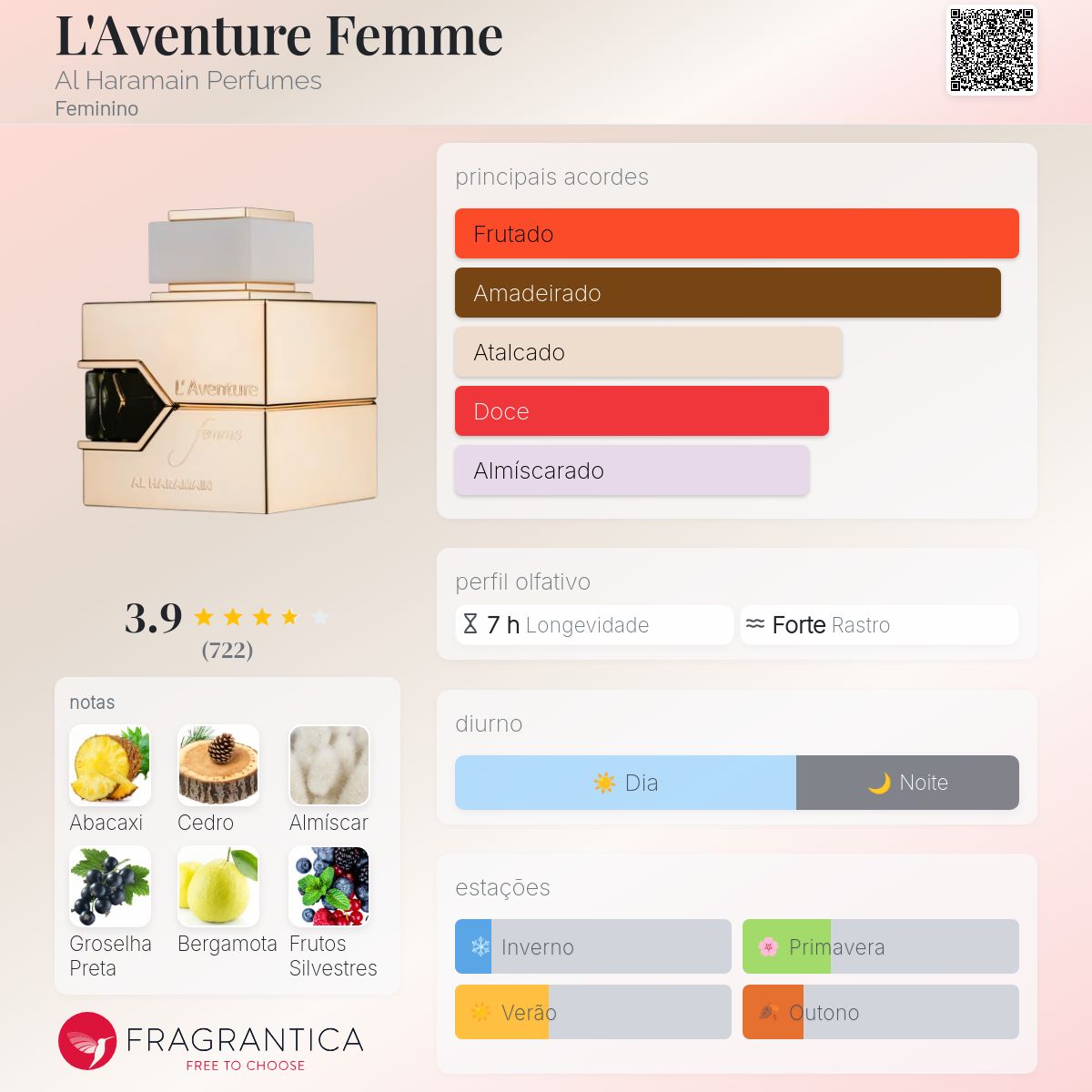 Perfume Al Haramain L'Aventure Femme EDP Feminino 100mL