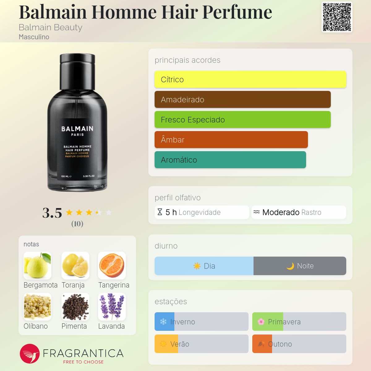 Balmain Homme Hair Perfume Balmain Beauty Colônia - a fragrância