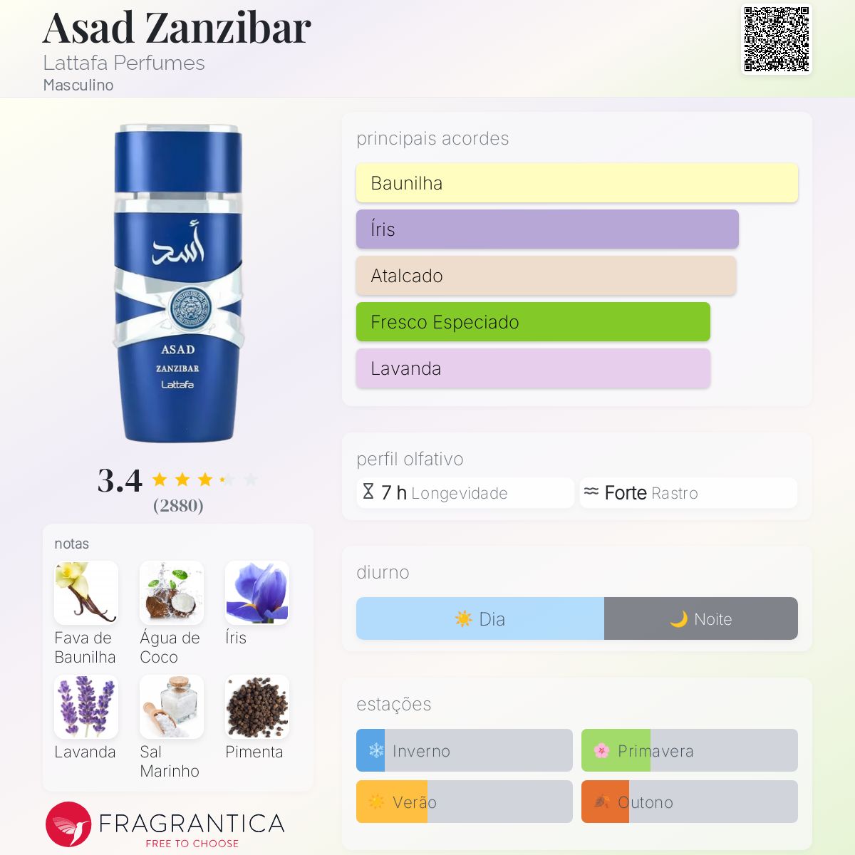 Perfume Lattafa Asad Zanzibar EDP Masculino 100mL