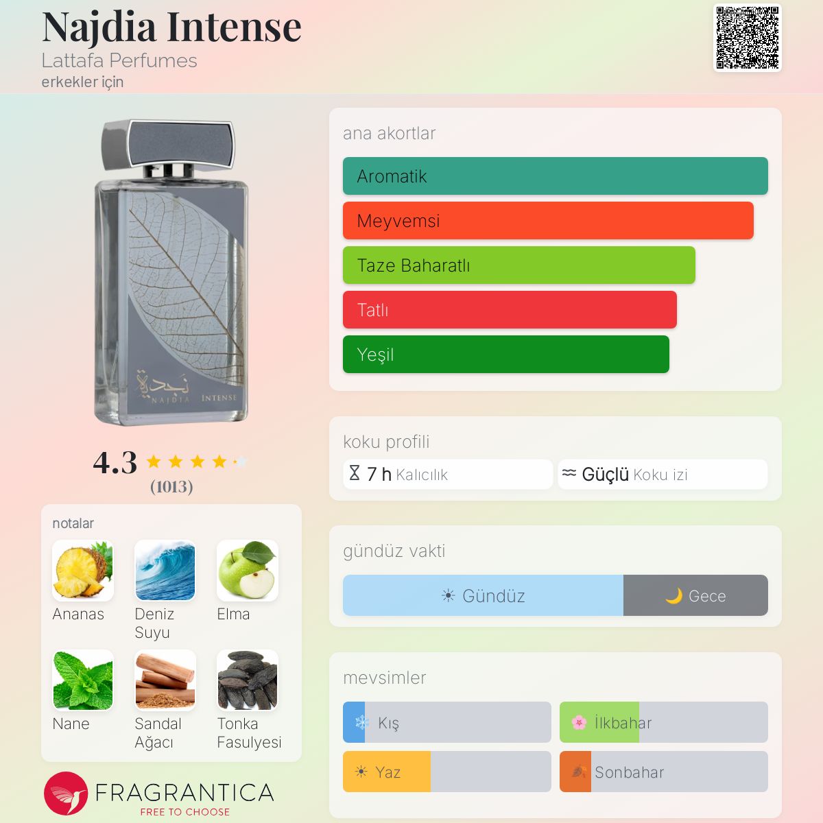Najdia Intense Lattafa Perfumes kolonya - erkekler için yeni bir