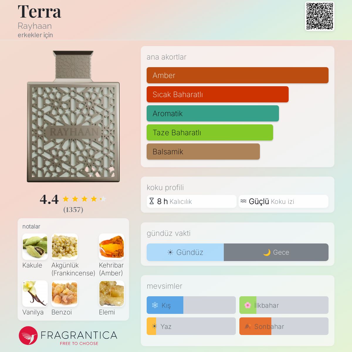 Terra Rayhaan kolonya - erkekler için yeni bir koku 2025