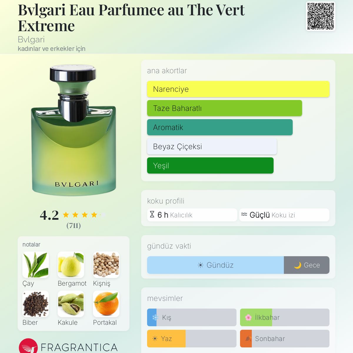 Bvlgari Eau Parfumee au The Vert Extreme Bvlgari parfüm - kadınlar