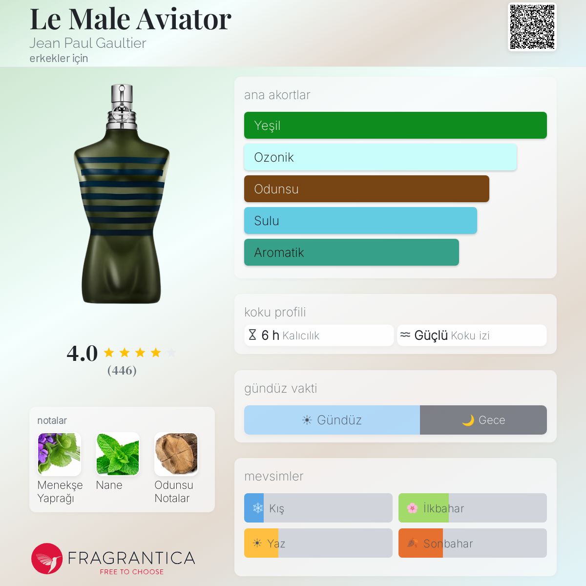 Le Male Aviator Jean Paul Gaultier kolonya - erkekler için bir