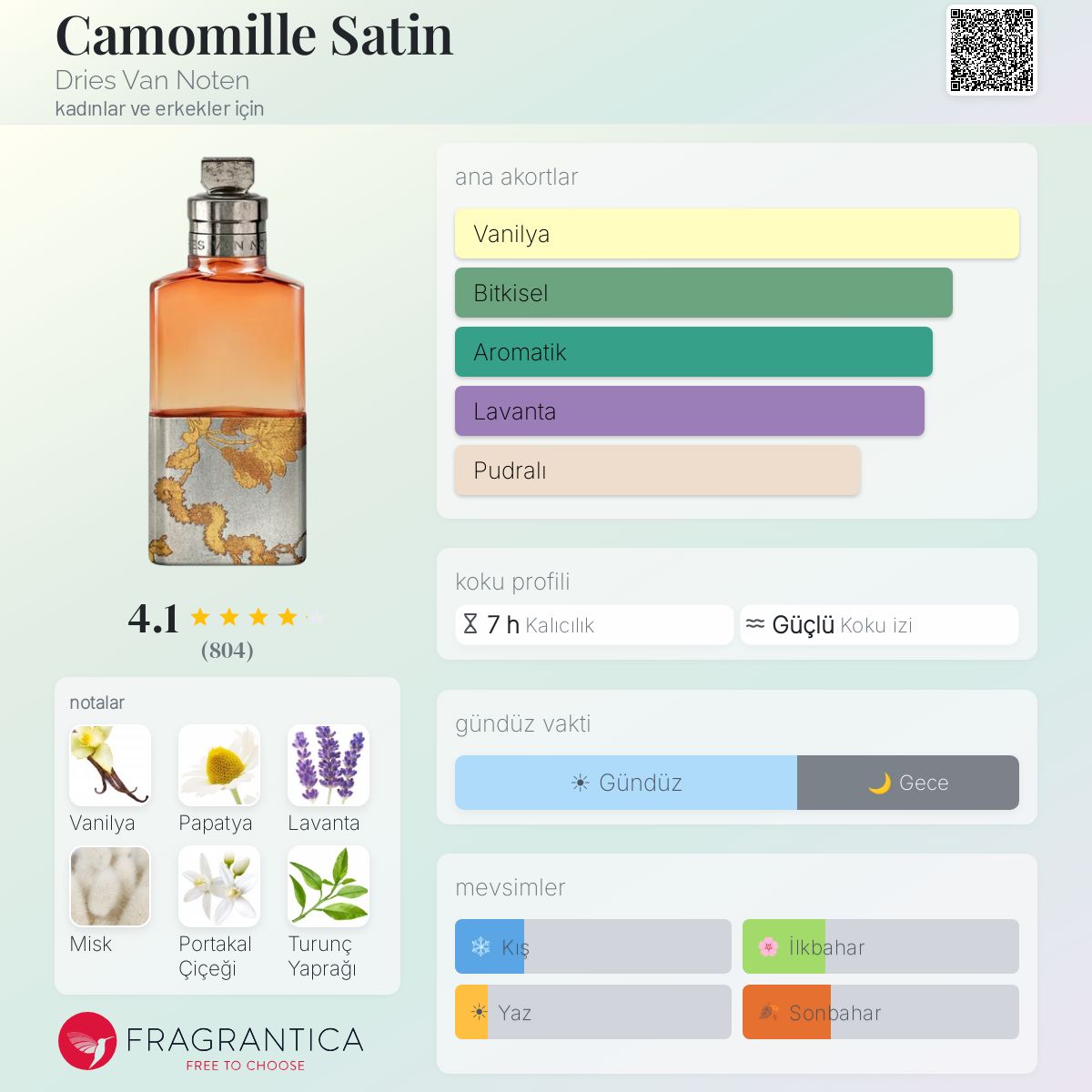Camomille Satin Dries Van Noten parfüm - kadınlar ve erkekler için