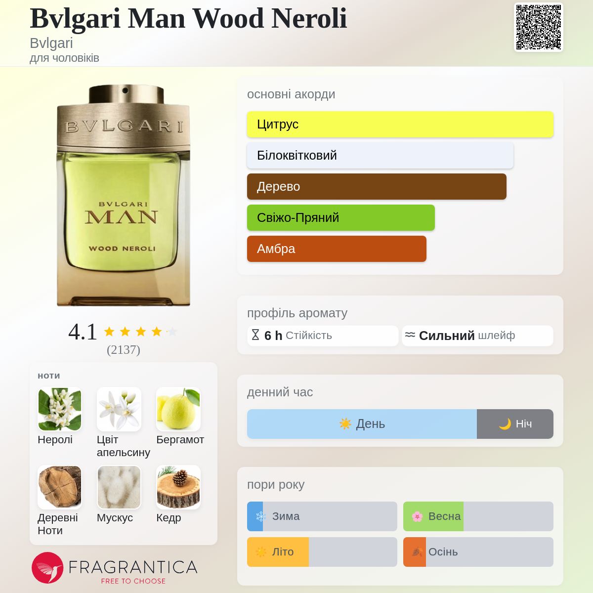 Bvlgari Man Wood Neroli Bvlgari одеколон - аромат для чоловіків 2019