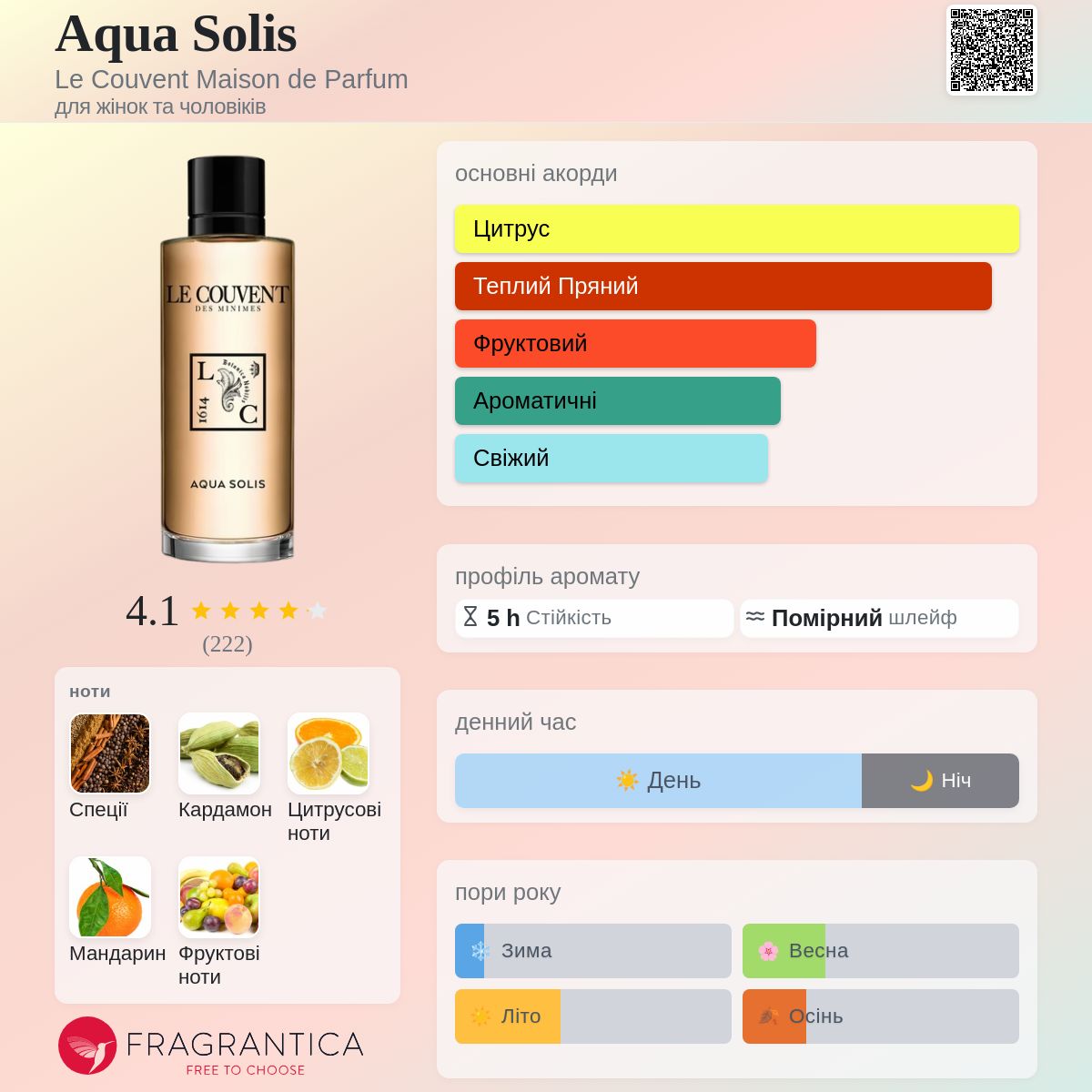 Aqua Solis Le Couvent Maison de Parfum аромат - аромат для жінок