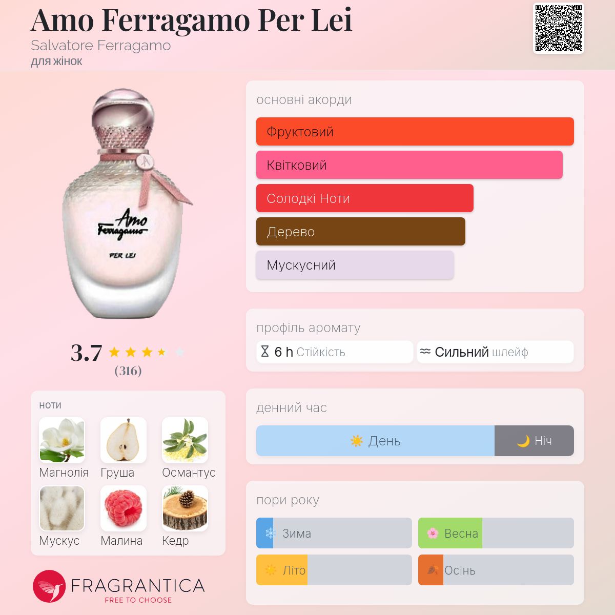 Amo Ferragamo Per Lei Salvatore Ferragamo аромат - аромат