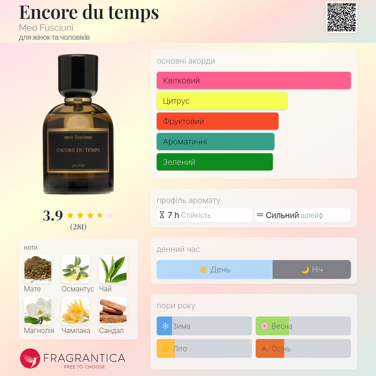 Encore du temps Meo Fusciuni аромат - аромат для жінок та