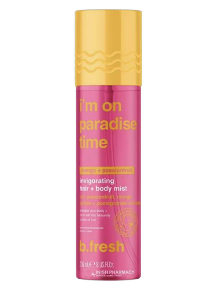 b.fresh i'm on paradise time invigorating hair + body mist