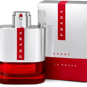 prada red and silver cologne