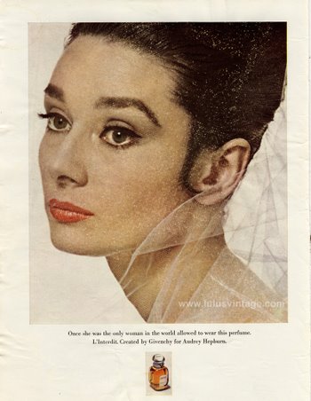 perfume interdit givenchy audrey hepburn ads celebrity notes 2008 fragrance down pyramid 1957