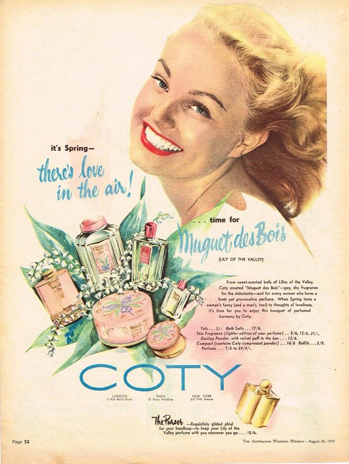Muguet des Bois Coty perfume a fragrance for women 1941