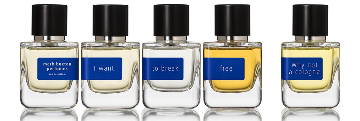 Mark Buxton The Freedom Collection bottles lined up