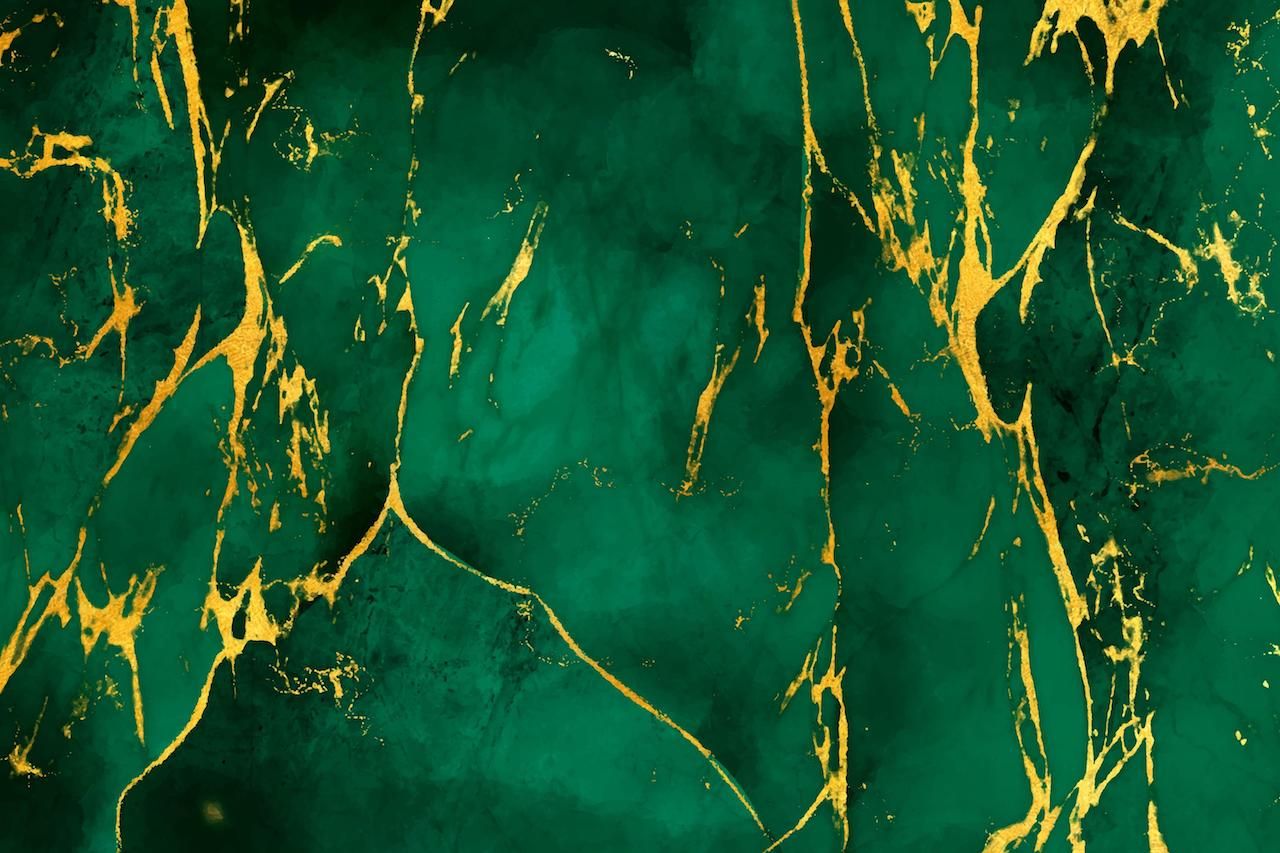 Зеленый мрамор с золотом текстура