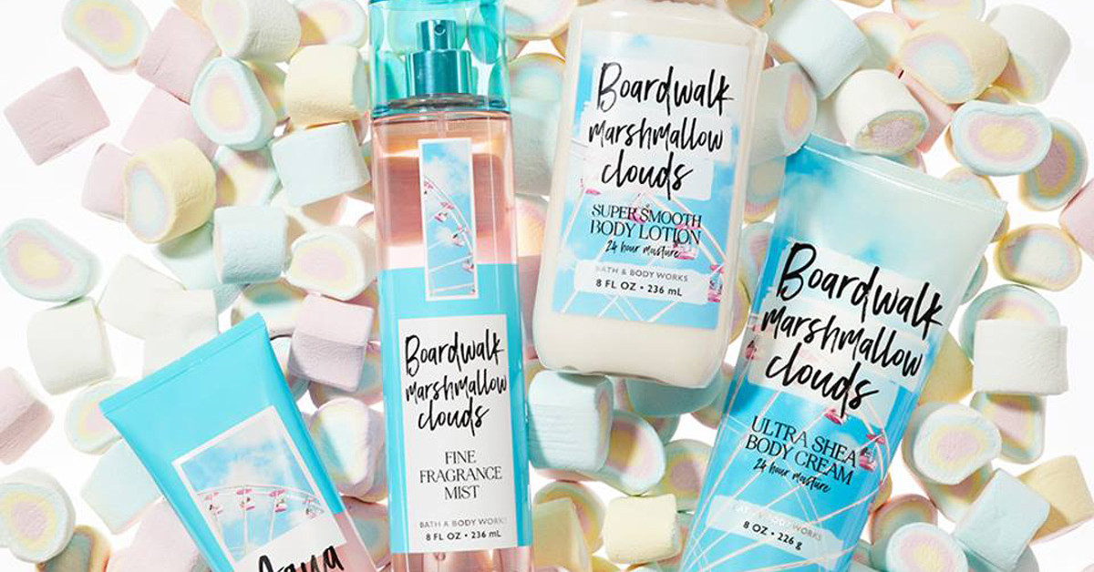 Boardwalk marshmallow clouds bath and body works fragrance mist body cream hot sale