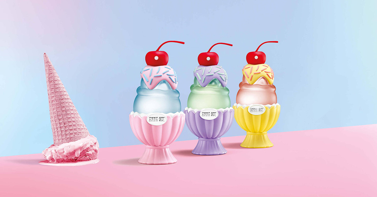【ANNA SUI】 オットマン ANNA SUI SUNDAE: Mellow Yelllow, Pretty Pink, Violet Vibe ~ Novas