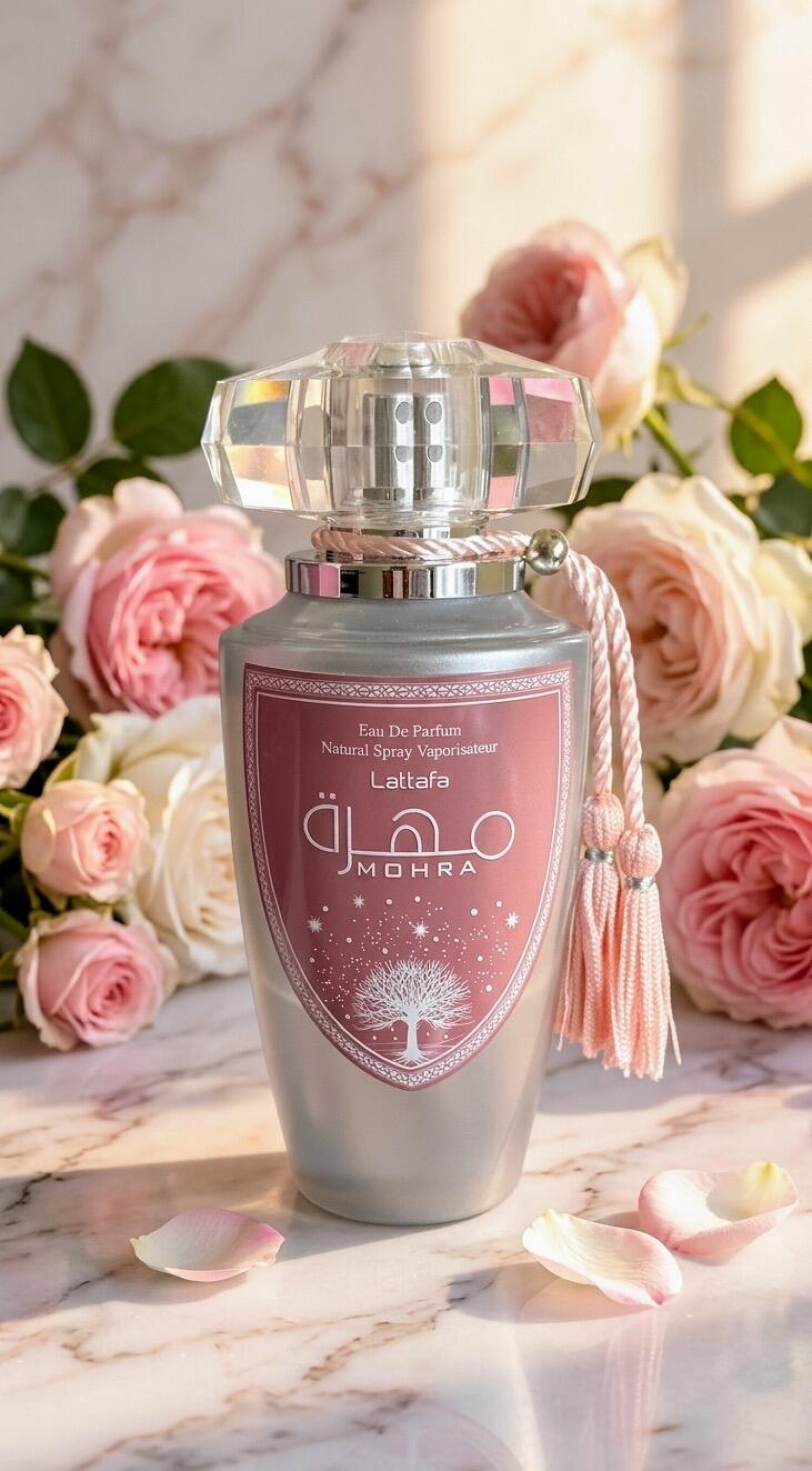 Mustfa Rosa Mohra Silky Rose Lattafa Perfumes - una fragranza da donna