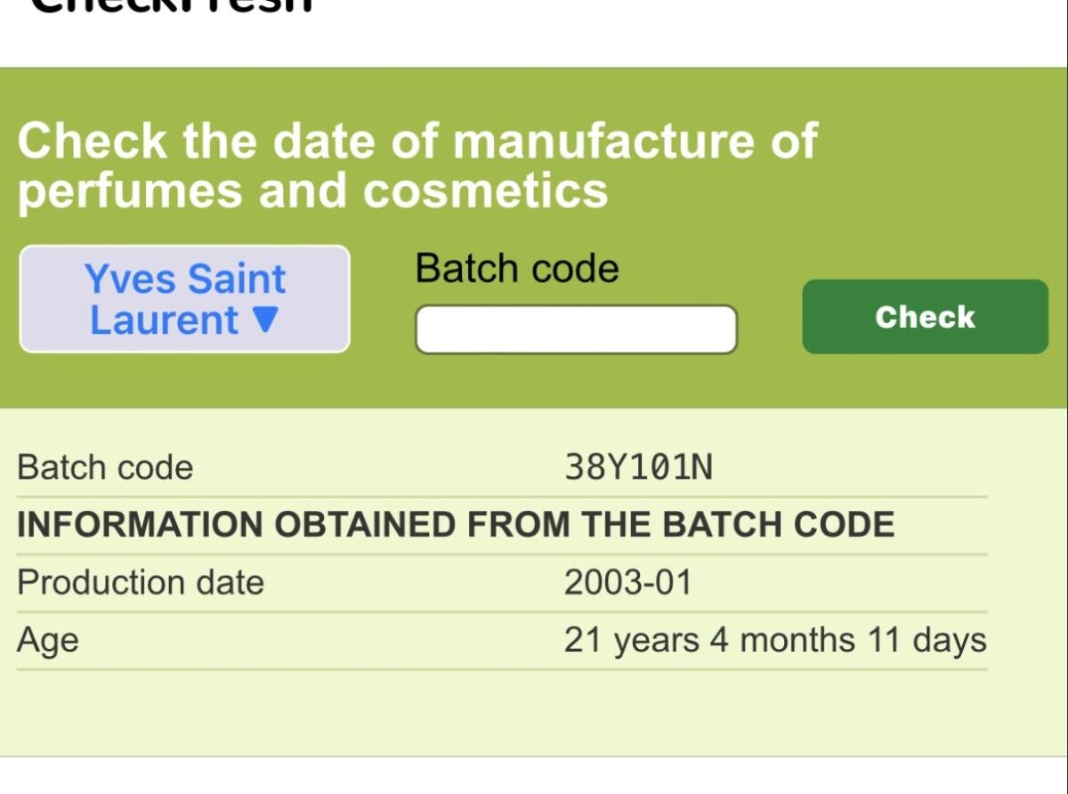 Ysl batch code sales