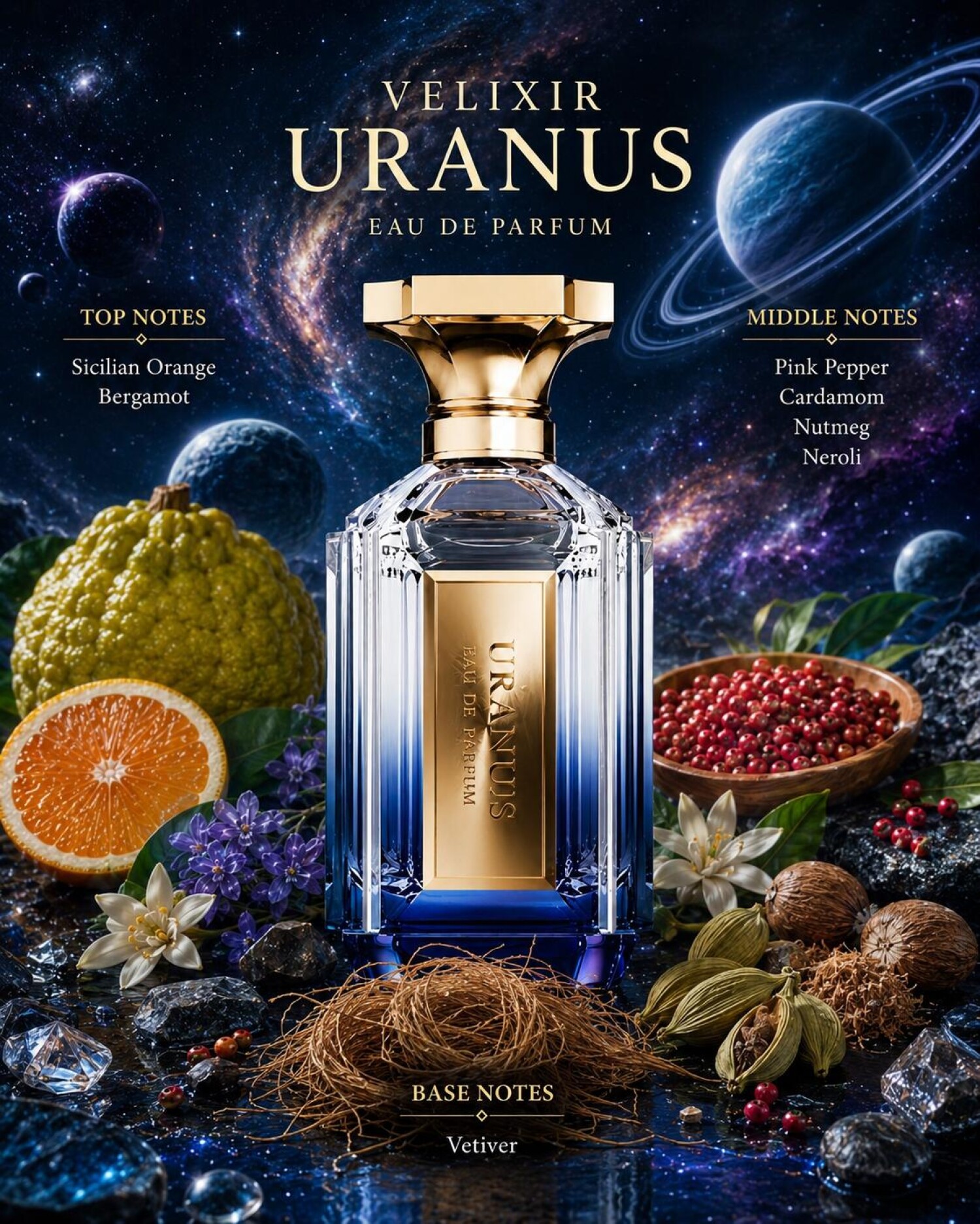 Velixir Uranus Note Uranus Velixir בושם - הינו ניחוח חדש 2026 לנשים וגברים